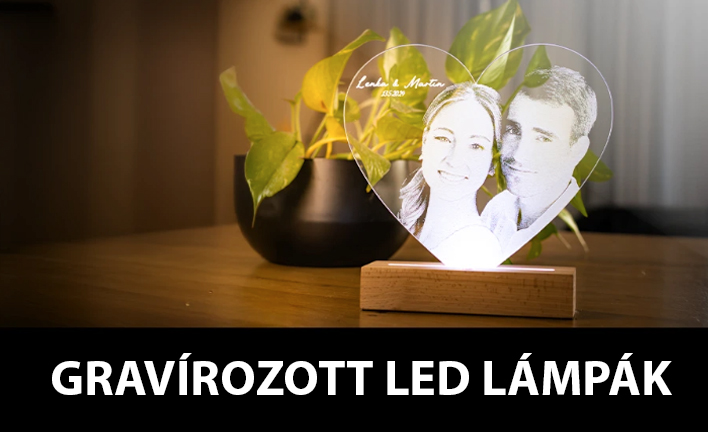 GRAVÍROZOTT LED LÁMPÁK