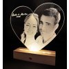 Gravírovaná fotografia s LED podsvietením - srdce
