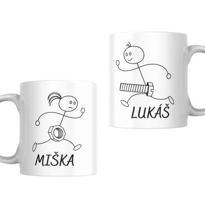 Parove hrnky se jmeny matka a sroub