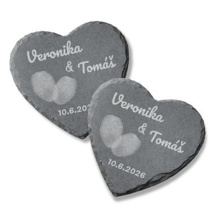 bridlice podtacek srdce se jmeny a datem laska