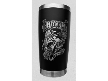 Termohrnek 600ml černý logo Harley Davidson