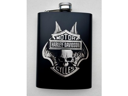 Placatka nerez černá logo Harley Davidson