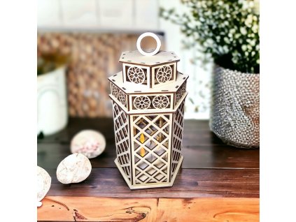 dřevěná vánoční lucerna