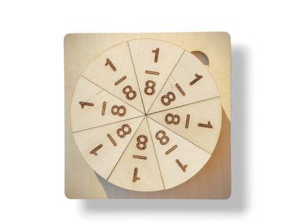 dřevěná montessori sada zlomky