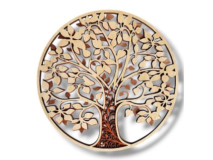 Dřevěná 3D dekorace na stěnu Strom života
