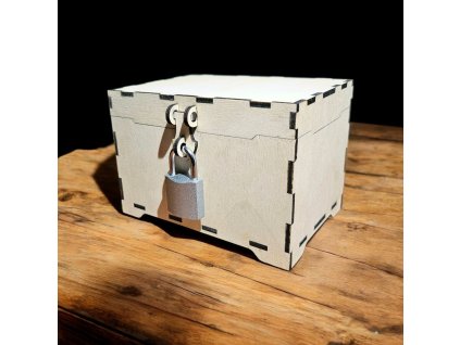 Dřevěná krabička s víkem zamykací Gravilan – varianta se zámkem