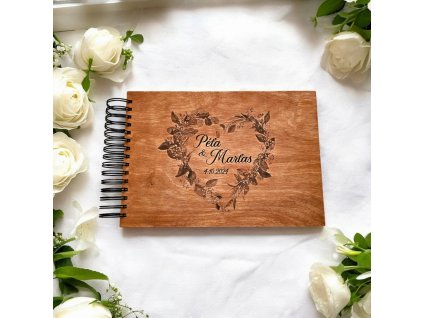 Dřevěné fotoalbum svatební