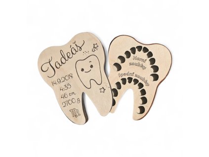 Krabička na zoubky se jménem a datem narození