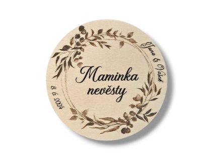 svatební dřevěná jmenovka na stůl