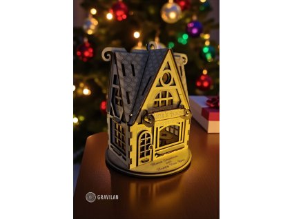 Dřevěný vánoční domeček pro Santu