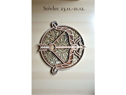 Dřevěná dekorace na stěnu znamení zvěrokruhu Střelec