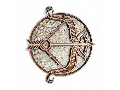 Dřevěný obraz znamení zvěrokruhu Střelec