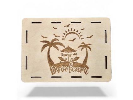 dřevěná pokladnička pro úspory na dovolenou