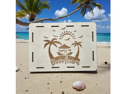 Dřevěná škrtací pokladnička Úspory na dovolenou