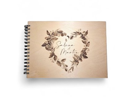 dřevěné svatební fotoalbum