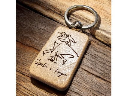 dřevěná klíčenka s vlastním motivem