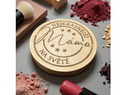 dřevěné zrcátko s nápisem