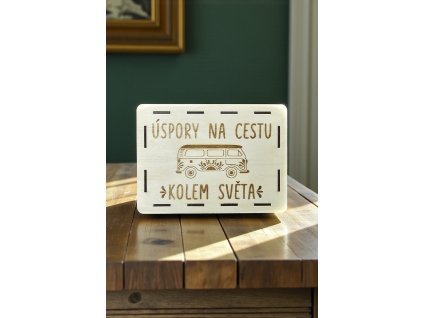 Dřevěná škrtací pokladnička