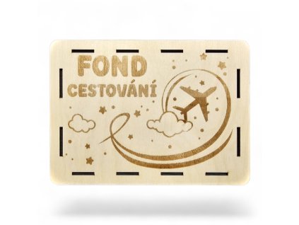 dřevěná pokladnička šetření na cestování