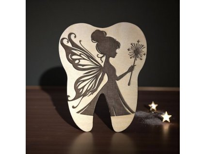 Dřevěná krabička na dětské zoubky pro vílu Zubničku