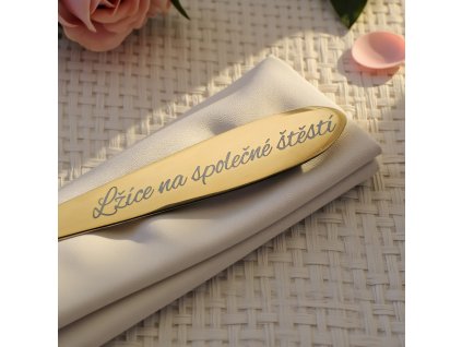 svatební lžíce zlatý odstín