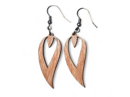 Dřevěné náušnice ve tvaru kapek