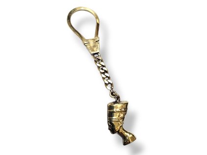 egyptská mosazná klíčenka Nefertiti