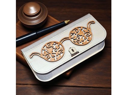 Dřevěná krabička na brýle světlá Gravilan – březová překližka