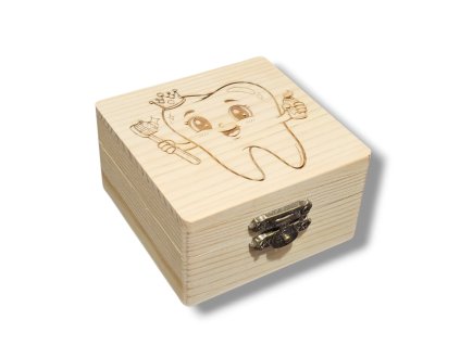 dřevěná krabička na zoubky 8x8cm