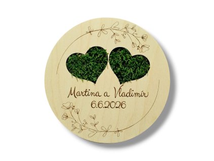 dřevěná miska na svatební prstýnky