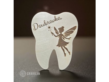 Dřevěná krabička na mléčné zoubky Gravilan – motiv víly 7