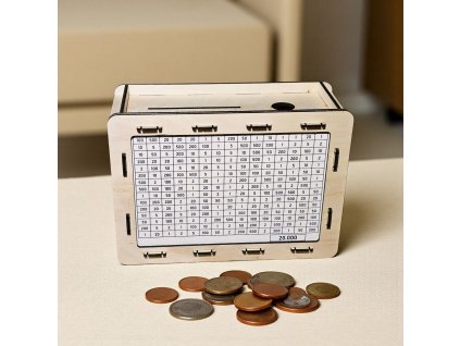 Dřevěná škrtací pokladnička s výměnnými listy Gravilan