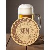 Korkový podtácek 10cm "Pivo patří sem"