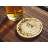 Bambusový podtácek 8,5cm "Pivo patří sem"