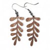 dřevěné náušnice motiv kapradí