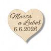 dřevěné svatební srdce s nápisem na míru