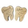 Dřevěná krabička na zoubky se jménem a obrázkem zoubku