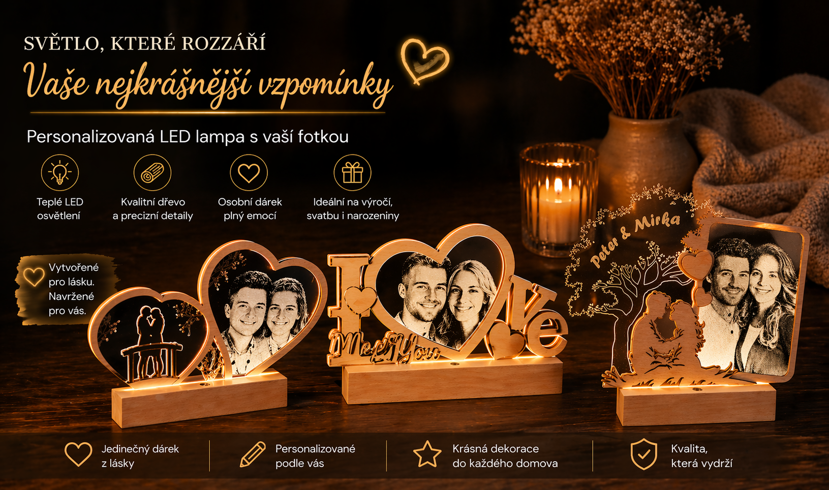 Gravírované LED lampy