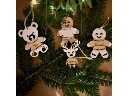 Dřevěné vánoční postavičky se jménem