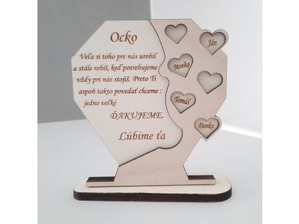 Drevené venovanie na podstavci - pre ocka