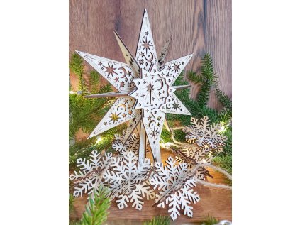 Sada drevených 3D ozdôb na stromček