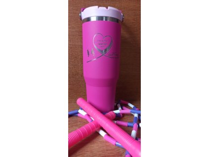 STANLEY Tumbler se slámkou/brčkem 890ml Violet Blossom