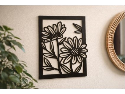 Dřevěné vyřezávané obrazy - květiny