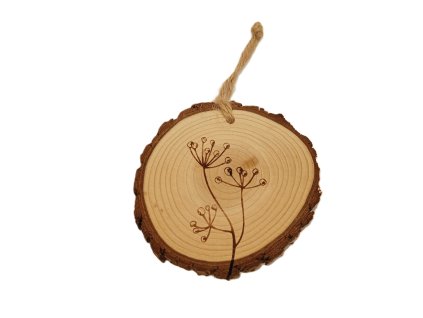 Přírodní dekorace s gravírováním-rostlina