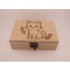 Stylová dřevěná krabička - kočička