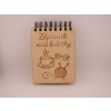 Dřevěný zápisník  s gravírováním