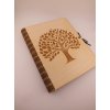 Ohebný dřevěný deník z jednoho kusu dřeva – strom života