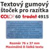 Textový gumový štoček pro razítka Colop 60, Trodat 4915