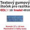 Textový gumový štoček pro razítka Colop 10, Trodat 4910
