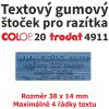 Textový gumový štoček pro razítka Colop 20, Trodat 4911